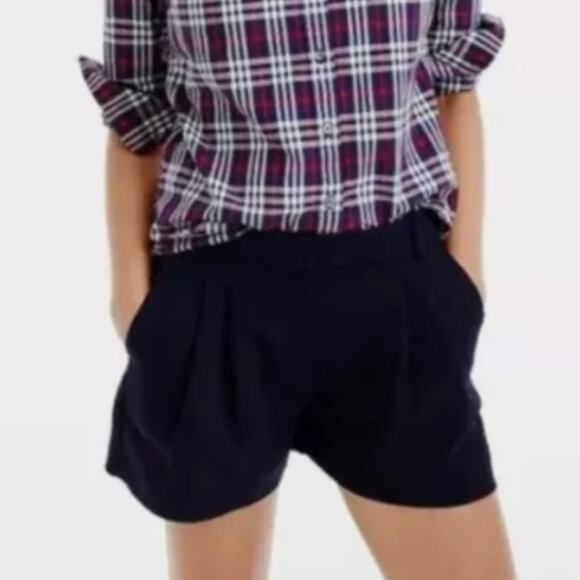J.Crew Navy Pleated Trouser Style Career Dress Shorts Size 4 - Picture 1 of 6